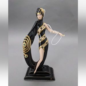 Franklin Mint House Of Erte "Pearls & Emeralds" Hand-Painted Porcelain Figurine